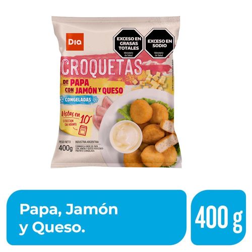 Croquetas de Papa, Jamón y Queso Dia 400 Gr.