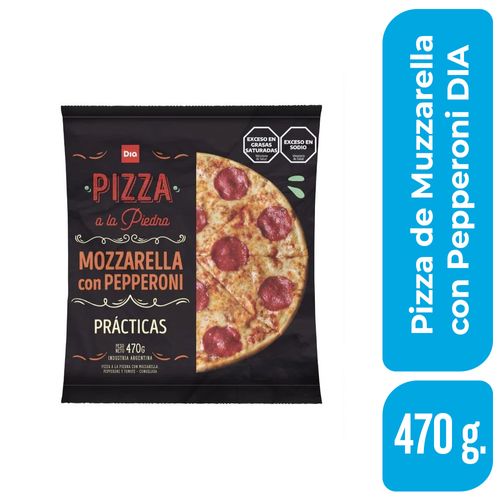 Pizza de Muzzarella DIA Con Pepperoni 470 Gr.