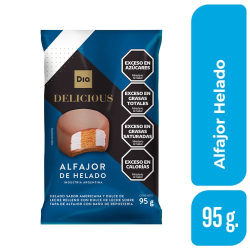 Helado Alfajor Americana y Dulce de Leche Delicious 95 Gr.