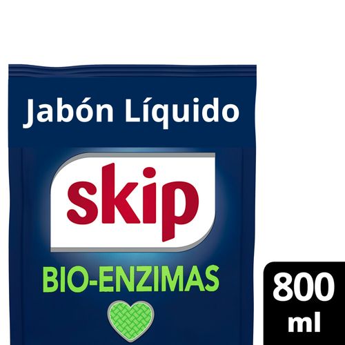 Jabón Liquido Bio-Enzimas Skip Doypack 800 Ml.