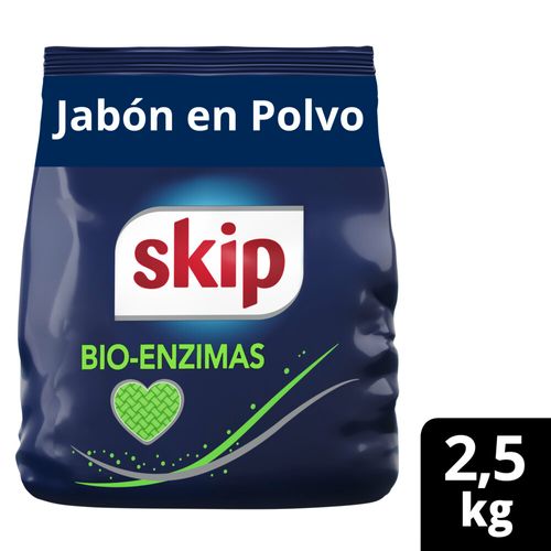 Jabon En Polvo Skip Bio-Enzimas Baja Espuma 2,5 Kg.