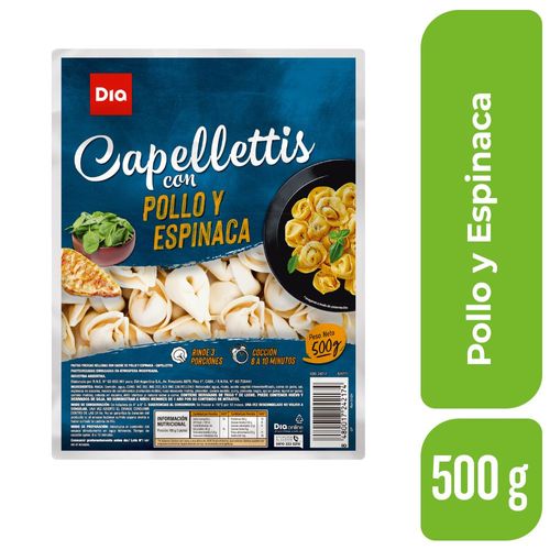 Capelletis DIA Pollo y Espinaca 500 Gr.