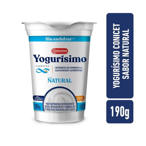 Yogur Natural Sin Endulzantes Yogurisimo 190 Gr.