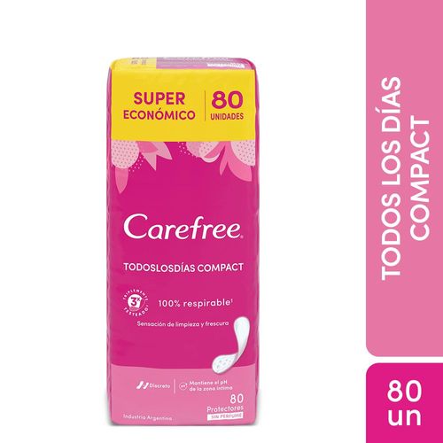 Protectores Diarios Carefree Todos Los Días Compact X80 Ud.