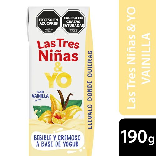 Producto a Base de Yogur Vainilla Larga Vida Las 3 Niñas 190 Gr.