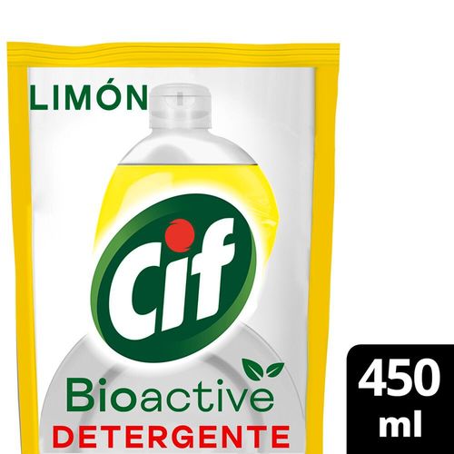 Detergente Cif Bioactive Limón Doypack 450 Ml.