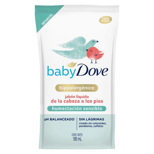 Jabón Liquido Corporal Dove Baby Humectación Sensible Refill 180 Ml.