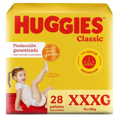 Pañales Classic XXXG Huggies 28 Ud.