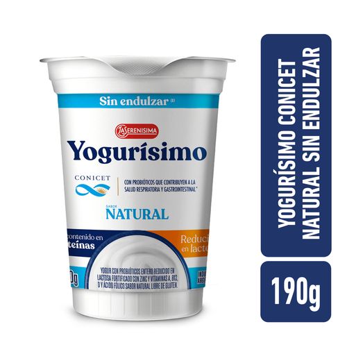 Yogur Natural s/endulzar Conicet Yogurisimo 190 Gr.