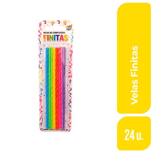 Velas Finitas Multicolor Party Store 24 Ud.