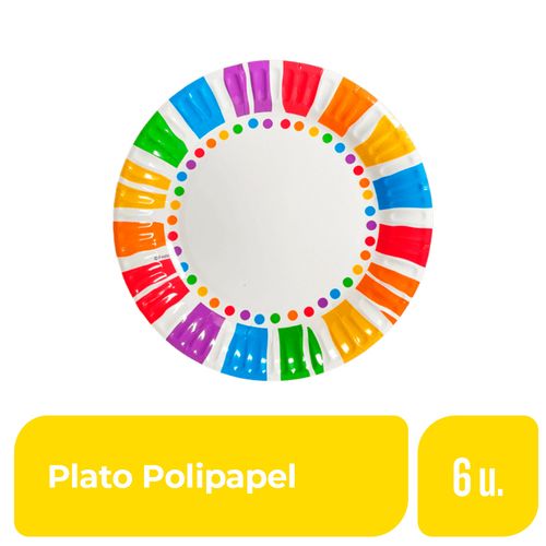 Plato Polipapel Multicolor Party Store 6 Ud.