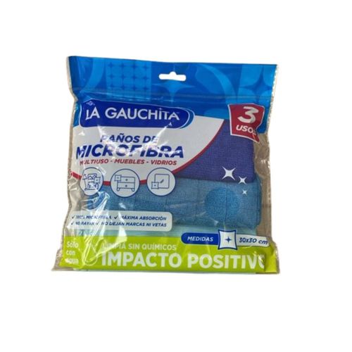 Set Paños De Microfibra La Gauchita 3 Ud.