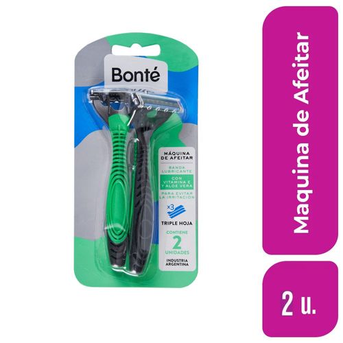Maquina de Afeitar 3 Hojas Bonte x 2 Ud.