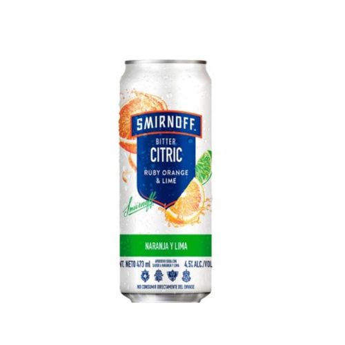 Aperitivo Bitter Citric Ruby Naranja y Lima Smirnoff 473 Ml.
