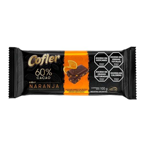 Chocolate Cacao 60% Naranja Cofler 100 Gr.