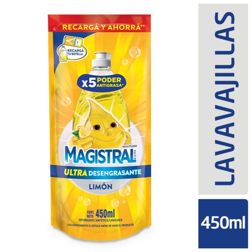 Lavavajilla Ultra Limon Doypack Magistral 450 Ml.