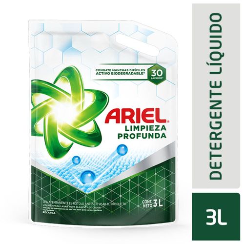 Detergente Ropa Limpieza Profunda Ariel 3 Lt.