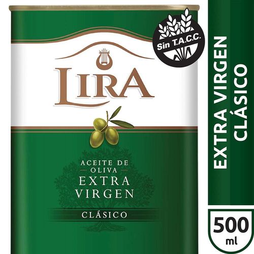 Aceite De Oliva Extra Virgen Sin Tacc Lira 500 Ml.