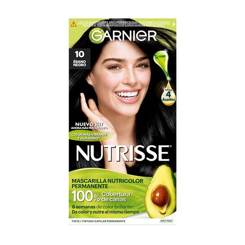 Tintura Permanente Colorisse Tono 10 Ebano Negro Nutrisse Garnier 1 Ud.