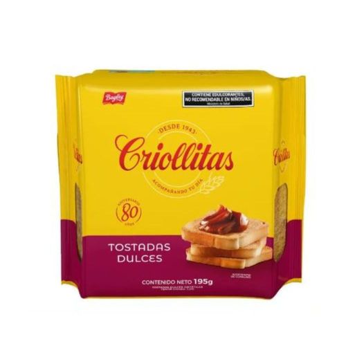Tostadas Dulces Criollitas 195 Gr.