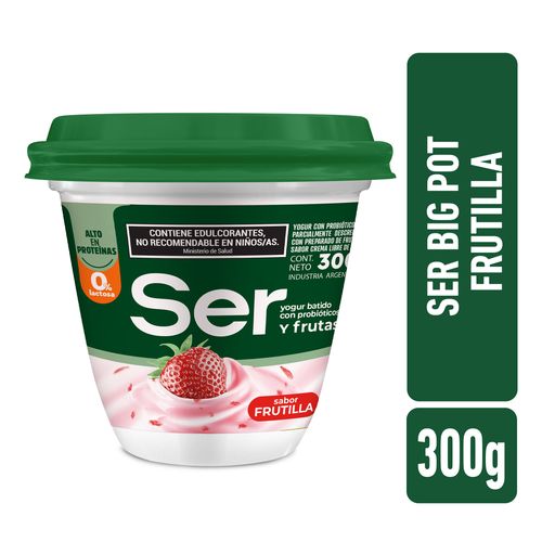 Yogur Batido Sabor Frutilla Ser 300 Gr.
