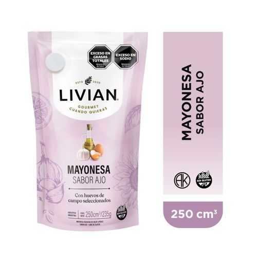 Mayonesa Sabor Ajo Livian 235 Ml.