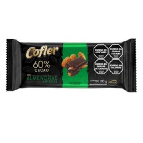 Chocolate 60% Cacao Con Almendras Cofler 100 Gr.