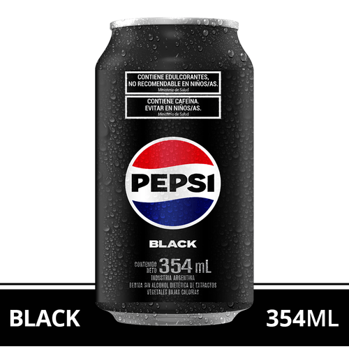 Gaseosa Pepsi Black lata 354 Cc.