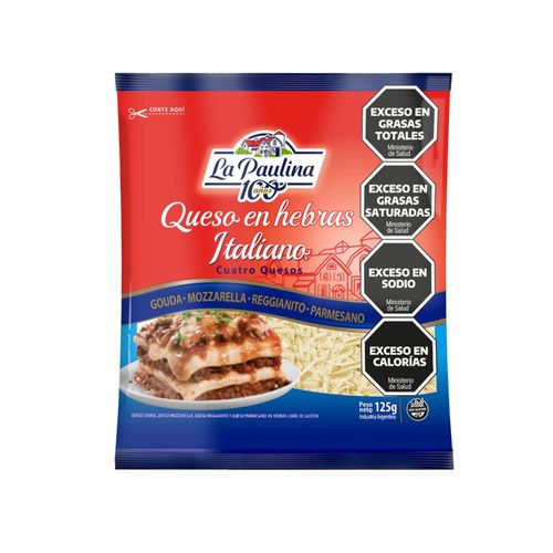 Queso en Hebras Italiano La Paulina 125 Gr.