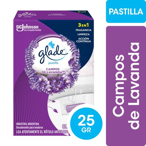 Pastilla para Inodoro Glade Campos de Lavanda 25 Gr.