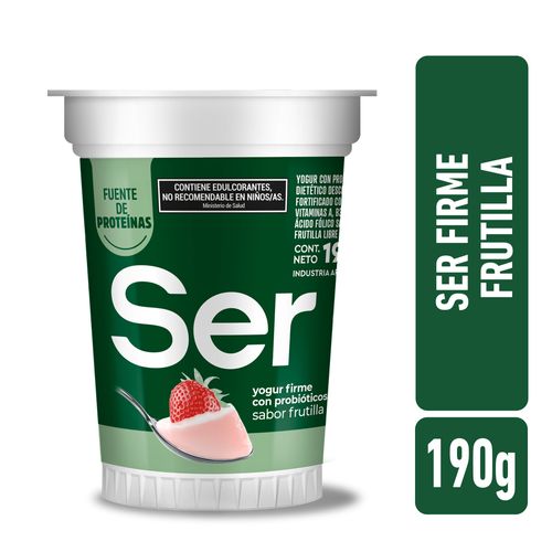Yogur Firme Sabor Frutilla Ser 190 Gr.