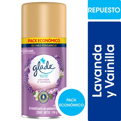 Aromatizante de Ambientes Automático Glade Lavanda y Vainilla Repuesto 170 Ml.