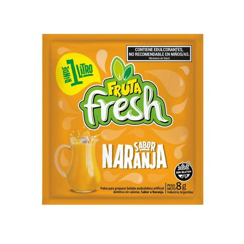Jugo en Polvo Naranja Fruta Fresh 8 Gr.
