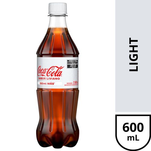 Gaseosa Cola Light Coca Cola 600 Ml.