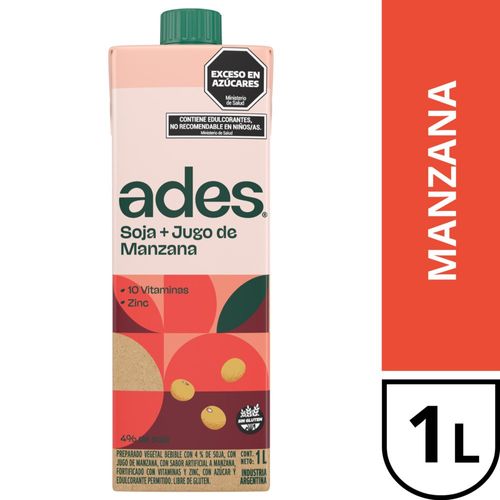 Ades Soja + Jugo De Manzana 1 Lt.