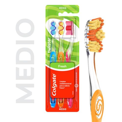Cepillo de Dientes Colgate Twister Medio 3 Ud.