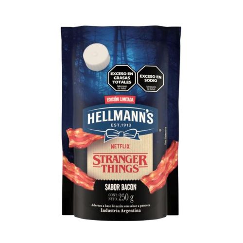 Mayonesa Arder Bacon Hellmanns 250 Gr.