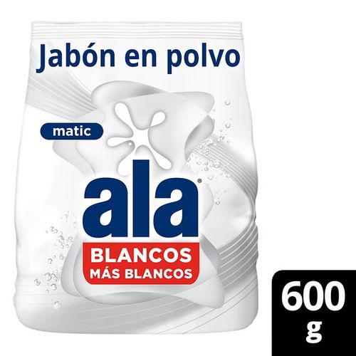 Jabon En Polvo Ala Matic Blancos Mas Blancos 600 Gr.