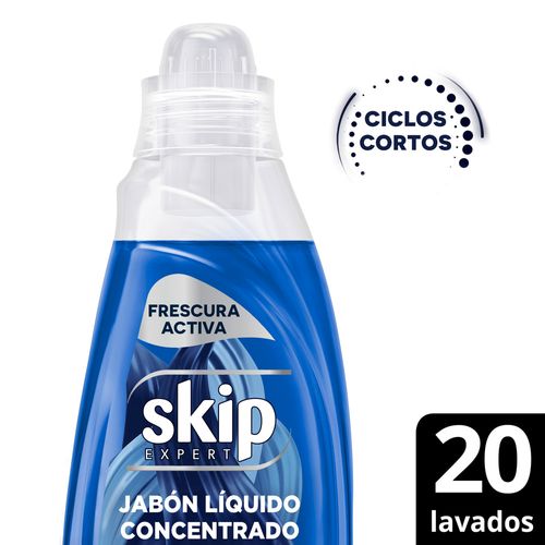 Jabon Liquido Concentrado Skip Para Ciclo Corto Frescura Activa Botella 800 Ml.