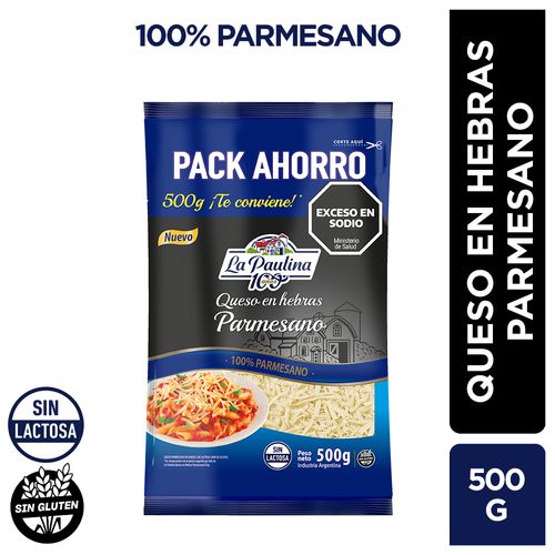 Queso En Hebras Parmesano La Paulina 500 Gr.