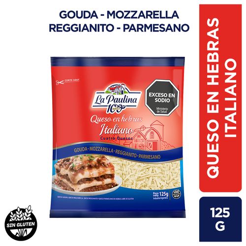 Queso en Hebras Italiano La Paulina 125 Gr.