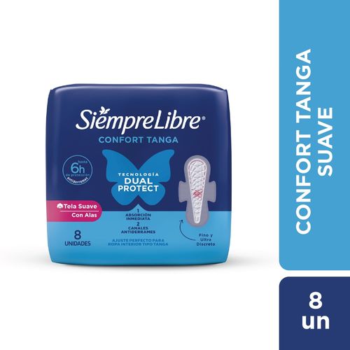 Toallas Femeninas Tanga Suave C/Alas X 8 Ud.