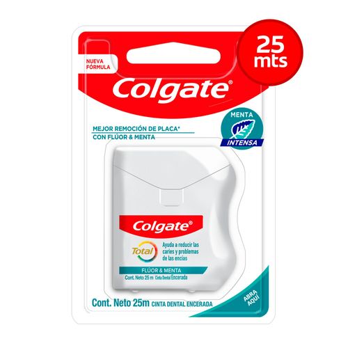 Hilo Dental Colgate Total 12 Fluor Y Menta 25 Ml.