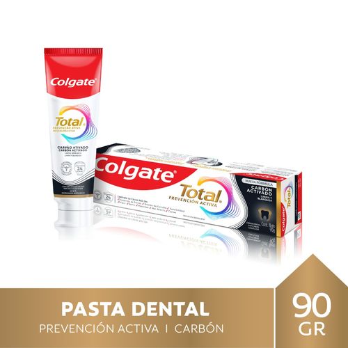 Pasta Dental Colgate Total Carbon Activado Con Fluor 90 Gr.