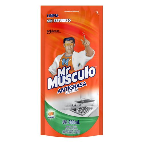 Limpiador de Cocina Mr. Músculo Líquido Antigrasa Repuesto 450 Ml.