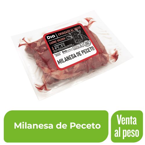 Milanesa de Peceto Envasado al VacÃ­o x Kg.
