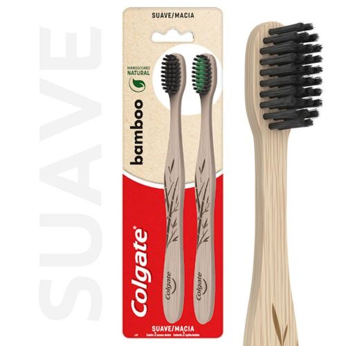 Cepillo de Dientes Colgate Bamboo CarbÃ³n 2 Ud.