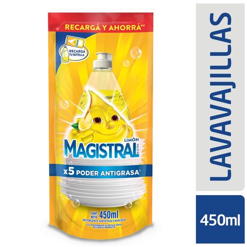 Detergente Magistral Ultra De Limon Doy Pack 450 Ml.